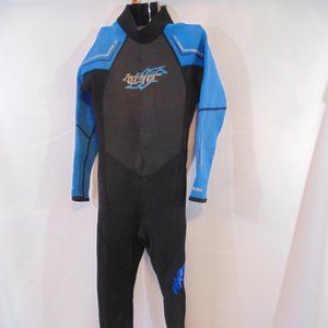 Hyperflex JUNIOR Size Access Full Body 3/2mm Back Zip Wetsuit, Black / Blue 14